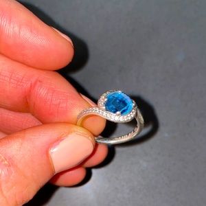 Pandora royal blue necklace and ring set.